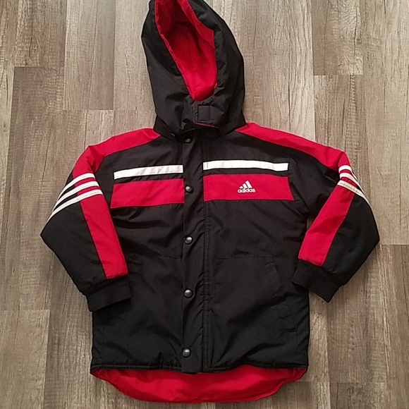 adidas Boys Red & Black Reversible Jacket 5 - Picture 7 of 12